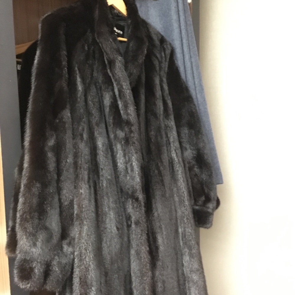Full length black mink coat